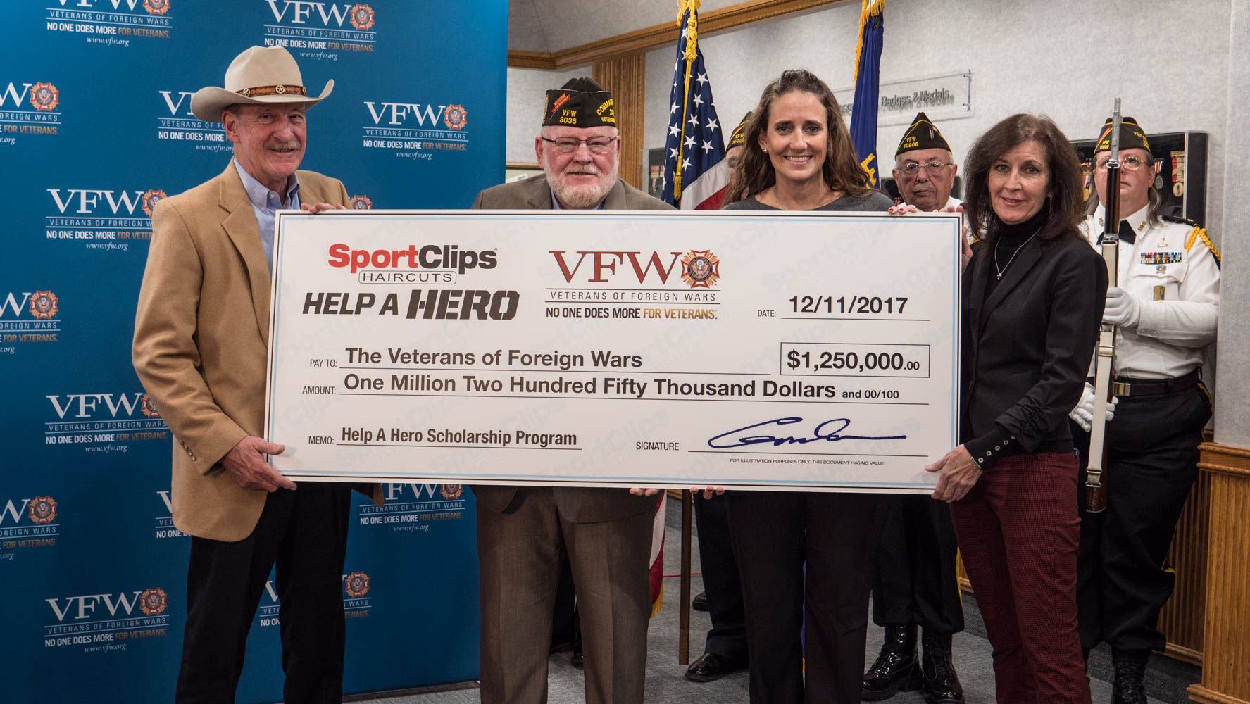 Sport Clips and the VFW raised $1.25 million for the Help a Hero scholarship program